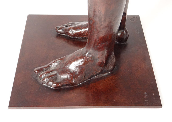 Large Mauro Corda Bronze Sculpture Skinned Nude Man Foundry Delval 1/8