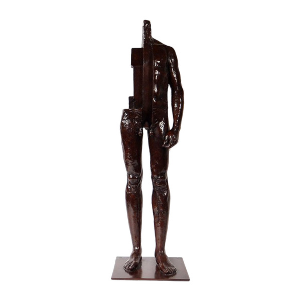 Large Mauro Corda Bronze Sculpture Skinned Nude Man Foundry Delval 1/8
