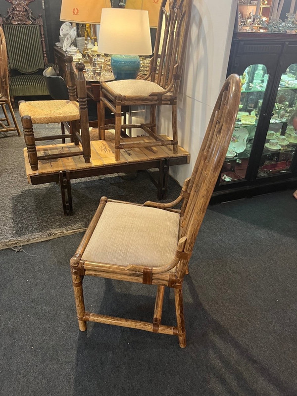 Suite of six chairs - Rattan - McGuire - Without Francisco - c. 1960