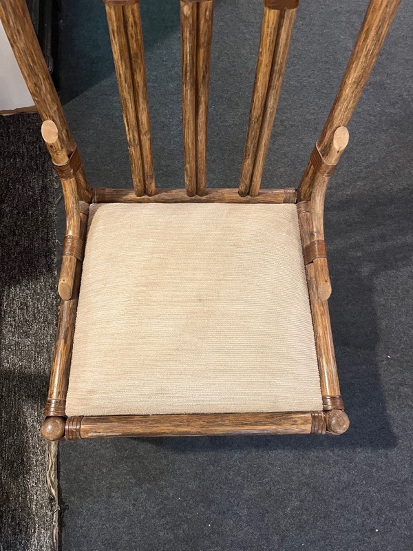 Suite of six chairs - Rattan - McGuire - Without Francisco - c. 1960