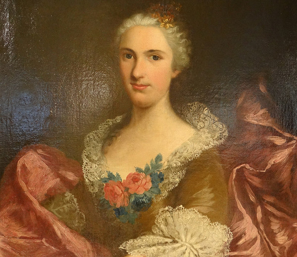 Paar HST Adelige Porträts General Lérivint Fleury Bedane Louis Tocqué 18.