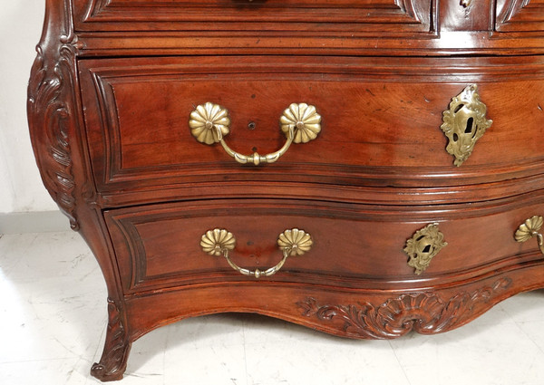 Commode Tombeau Bordelaise Louis XV Acajou Massif Cuba Bronze XVIIIè Siècle