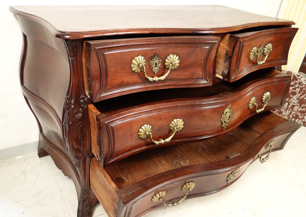 Commode Tombeau Bordelaise Louis XV Acajou Massif Cuba Bronze XVIIIè Siècle