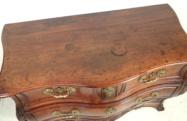 Commode Tombeau Bordelaise Louis XV Acajou Massif Cuba Bronze XVIIIè Siècle