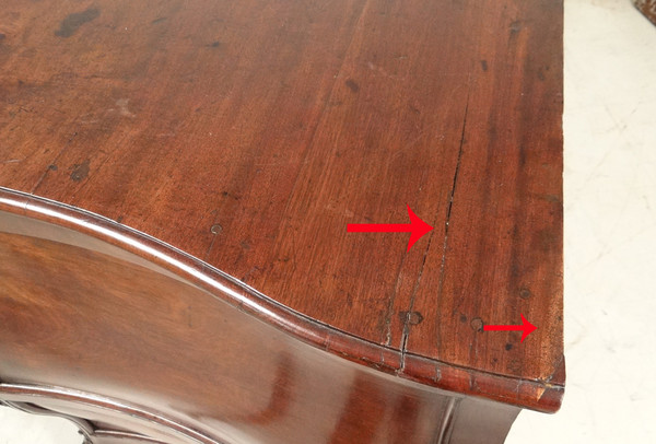 Commode Tombeau Bordelaise Louis XV Acajou Massif Cuba Bronze XVIIIè Siècle