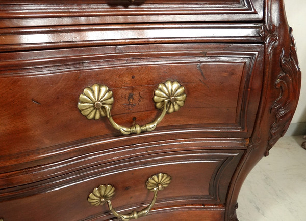 Commode Tombeau Bordelaise Louis XV Acajou Massif Cuba Bronze XVIIIè Siècle