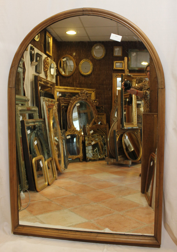 Großer Bistro-Spiegel, Holz, gerundet 105 X 160 cm