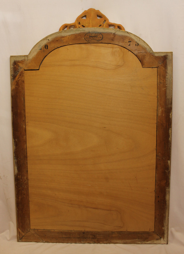 Large Antique Mantelpiece Mirror, Patina And Shell 96 X 148 Cm