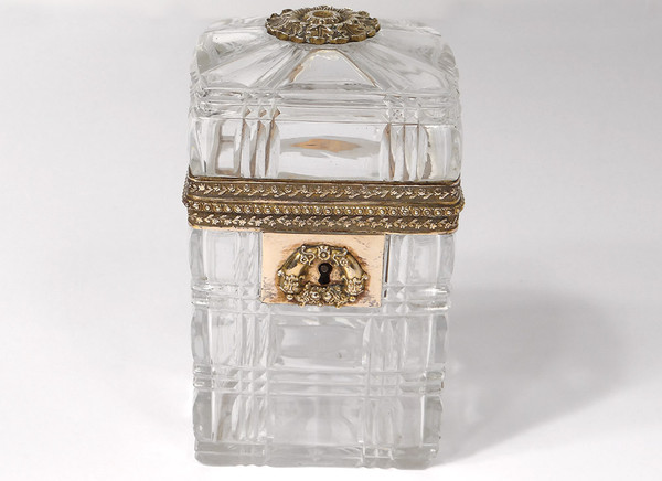 Small Box Charles X Box Baccarat Creusot Crystal Brass Bronze 19th