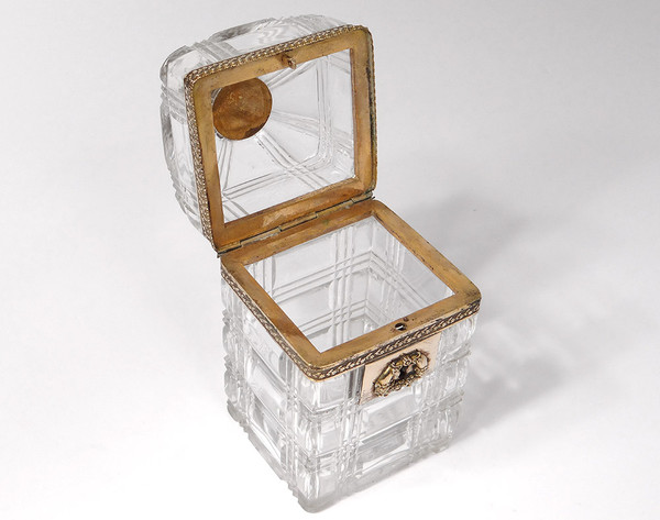 Small Box Charles X Box Baccarat Creusot Crystal Brass Bronze 19th