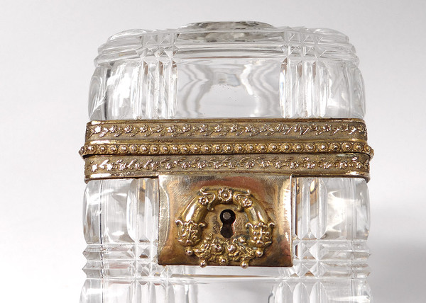 Small Box Charles X Box Baccarat Creusot Crystal Brass Bronze 19th