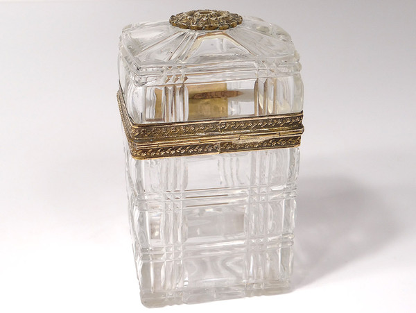 Small Box Charles X Box Baccarat Creusot Crystal Brass Bronze 19th