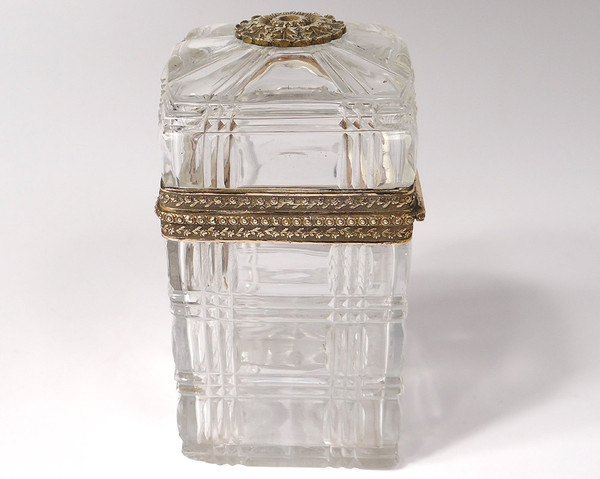 Small Box Charles X Box Baccarat Creusot Crystal Brass Bronze 19th