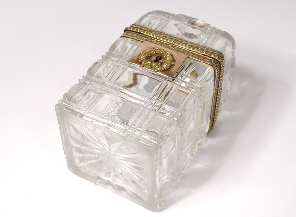 Small Box Charles X Box Baccarat Creusot Crystal Brass Bronze 19th