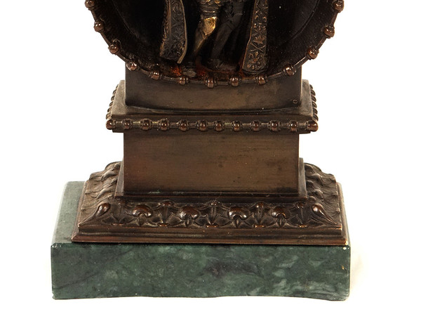 Coppia di sculture in bronzo Figure rinascimentali Navigatori d'alcova XIX secolo