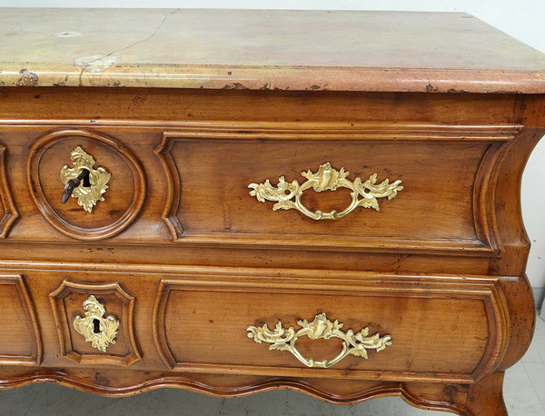 Commode Louis XV Sauteuse Provençale Merisier Sculpté Marbre XVIIIè