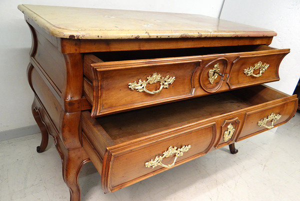 Commode Louis XV Sauteuse Provençale Merisier Sculpté Marbre XVIIIè