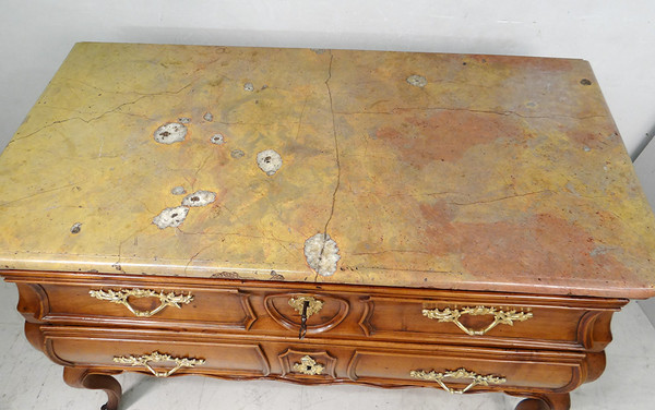 Commode Louis XV Sauteuse Provençale Merisier Sculpté Marbre XVIIIè