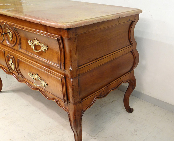 Commode Louis XV Sauteuse Provençale Merisier Sculpté Marbre XVIIIè