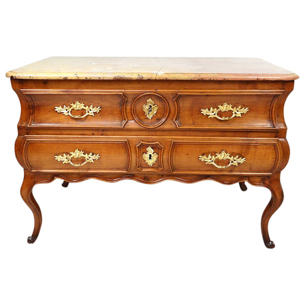 Commode Louis XV Sauteuse Provençale Merisier Sculpté Marbre XVIIIè