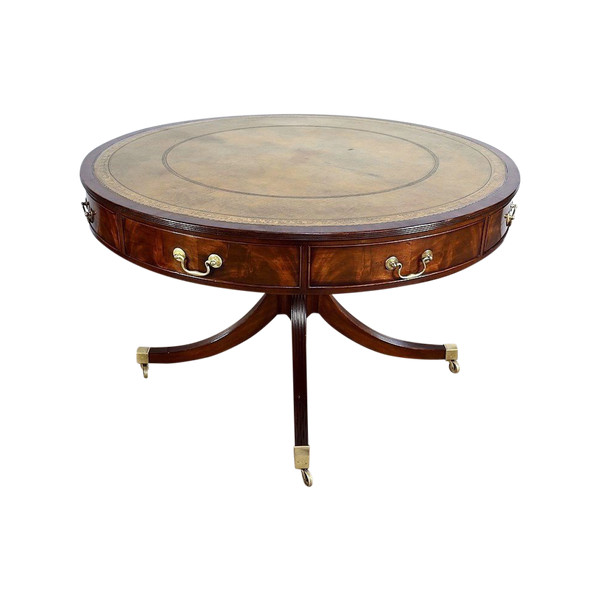Revolving Drum Table, Regency style, England - 2nd half 19th century