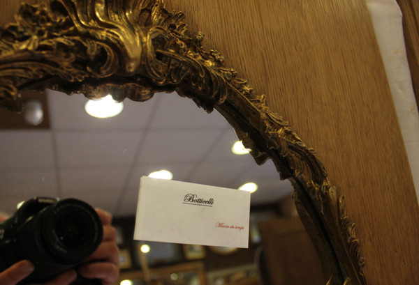 Pair Of Rectangular Mirrors, Wood And Gold, Rococo Style 48 X 58 Cm