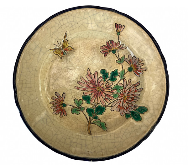 Japanese enamel dessert plate service