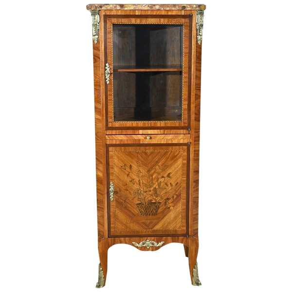 Small Rosewood display case, Transition Louis XV/Louis XVI style - Early 20th century
