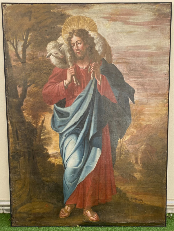 Quadro molto grande, Il Buon Pastore, altezza 182 cm