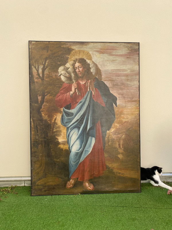 Quadro molto grande, Il Buon Pastore, altezza 182 cm