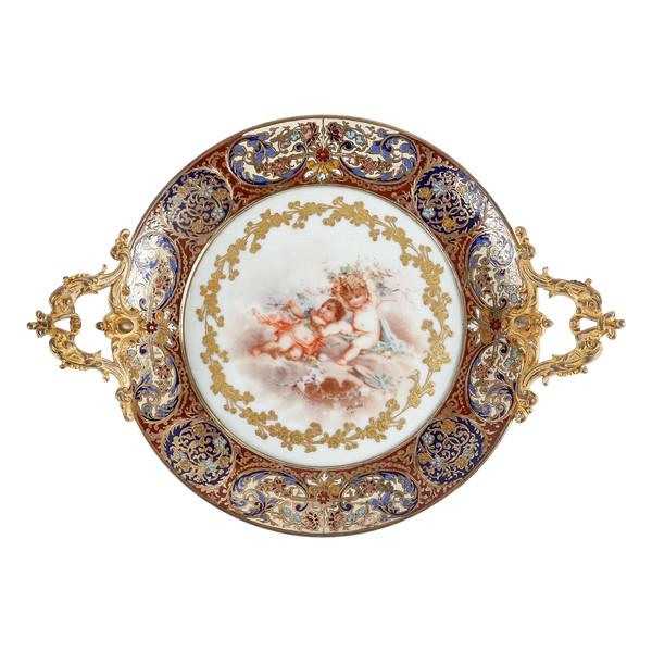 Beautiful late 19th century bronze and cloisonné enamel bowl
