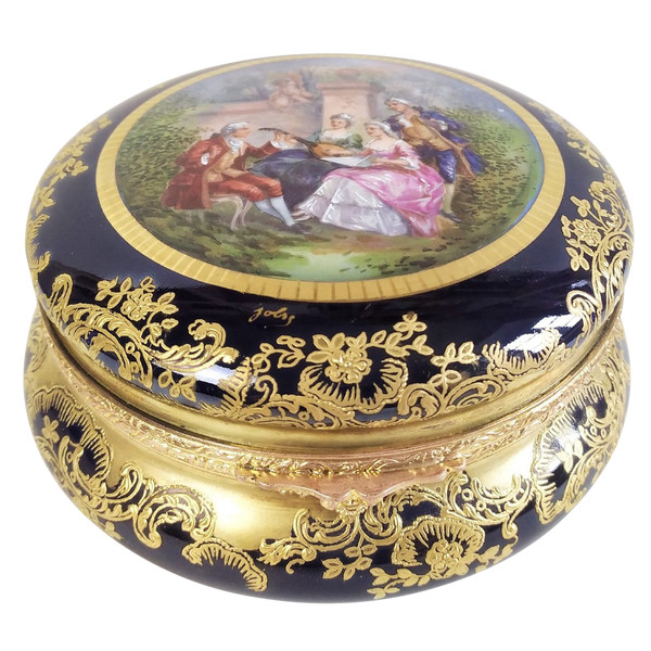 Hand Painted Jewelry Box Limoges Porcelain 19th Century 