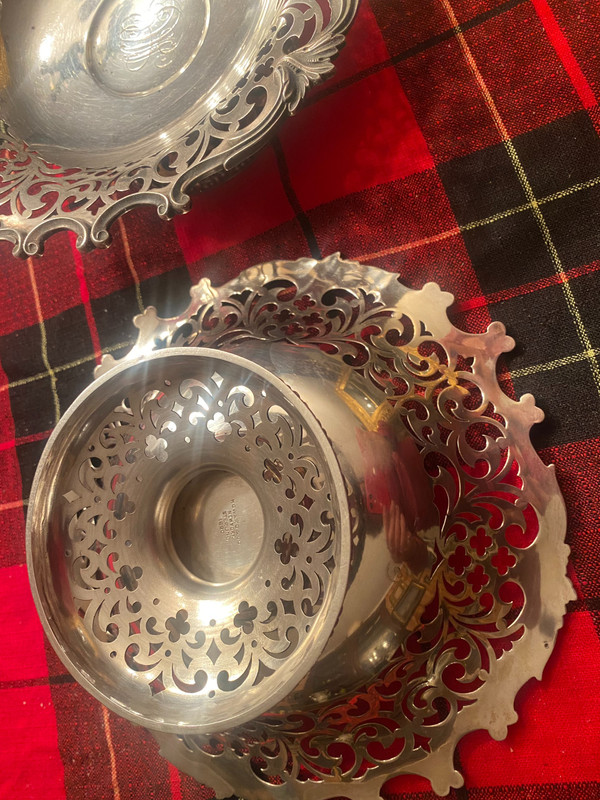 Pair of New York Silver Bread Cups 19th