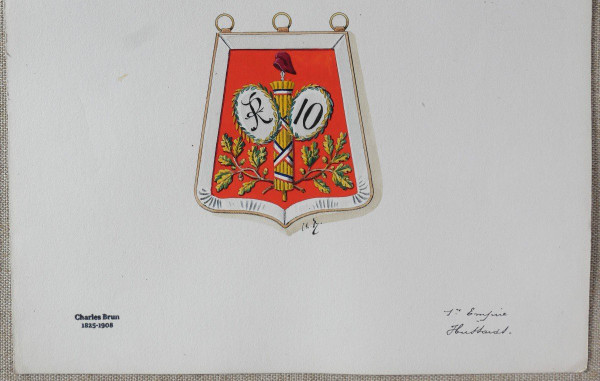 Charles BRUN 1825-1908 Sabretache of 1st Empire Hussars, drawing, Napoleon