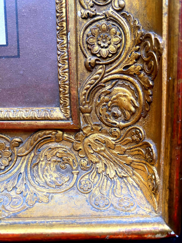 Dessin néo classique au lavis d'une femme dénudée de Nicolas Gosse dans son cadre Restauratio