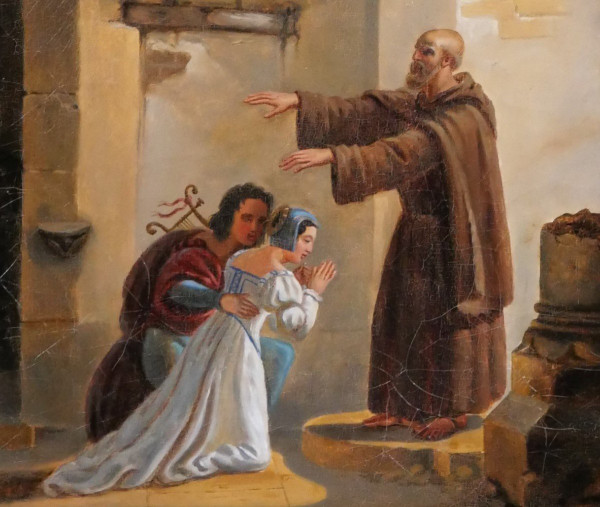 Villeneuve, XIX secolo, Il matrimonio segreto di Romeo e Giulietta di Frate Laurent, dipinto, 1831