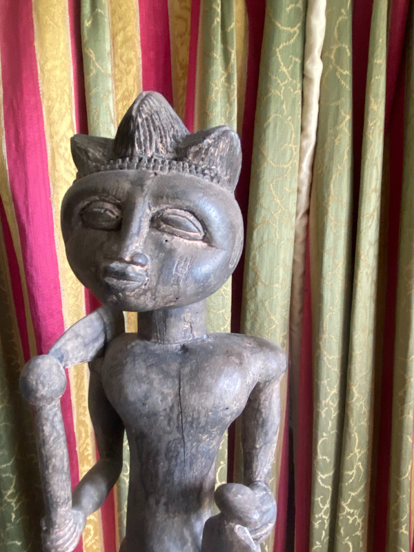Statue d'Homme des champs Baoulé en Bois sculpté époque 19ème