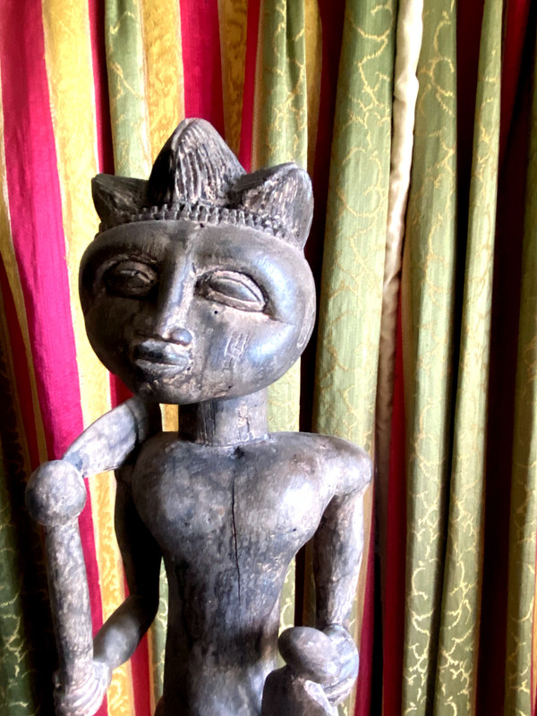 Statue d'Homme des champs Baoulé en Bois sculpté époque 19ème