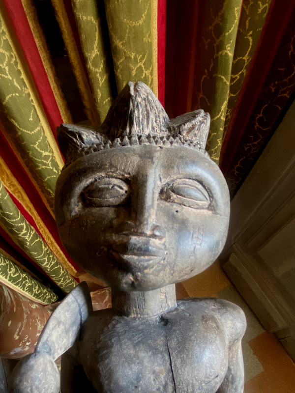 Statue d'Homme des champs Baoulé en Bois sculpté époque 19ème