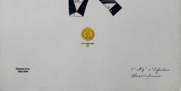 Charles BRUN 1825-1908 Uniforme de l'Infanterie de Westphalie, drawing, Napoleon, Empire
