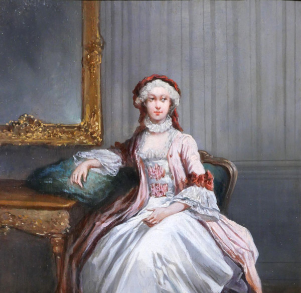 Léonard SAURFELT 1840-c. 1890 Portrait de femme, tableau, vers 1870