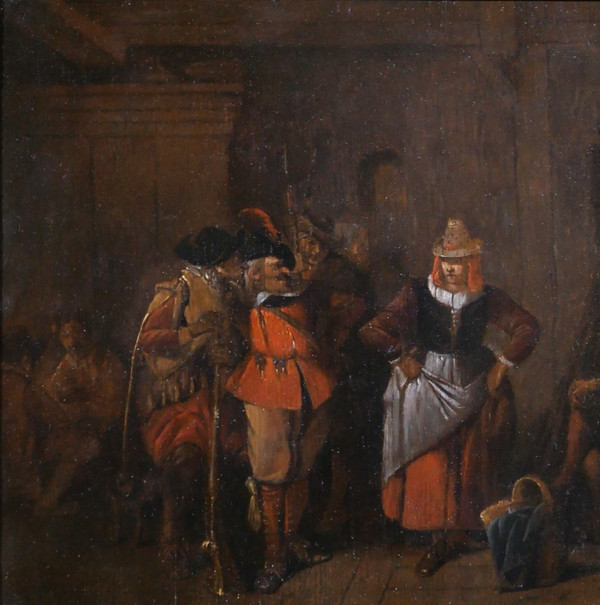 Jean-Baptiste MADOU 1796-1877 Die Versuchung, Szene in einer Taverne, Gemälde