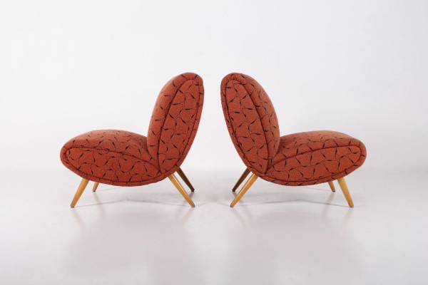 Two Low Chairs and an Ottoman Norman Bel Geddes