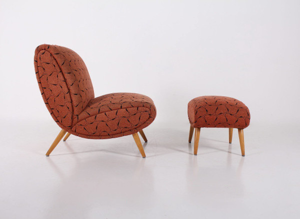Two Low Chairs and an Ottoman Norman Bel Geddes