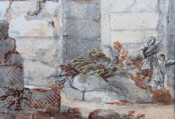 Charles Louis CLERISSEAU 1721-1820 Ruine antique, dessin