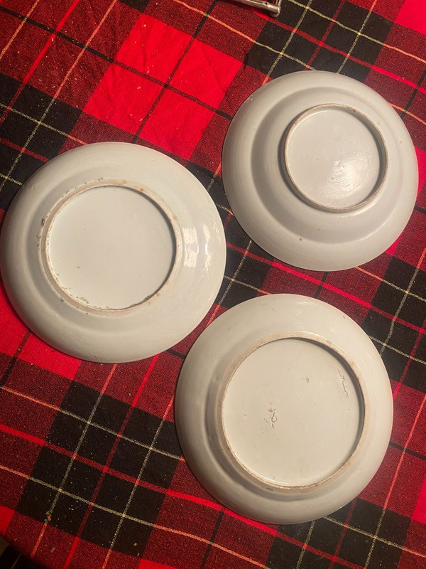 Three Chinese 18th Famille verte plates of very beautiful workmanship finely decorated with scenes and flowers