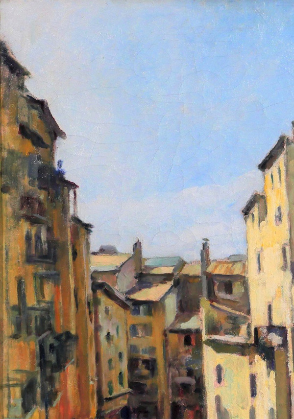 Paul CORDONNIER (1878-1963) Nice, vue de la vieille ville , circa 1910-20