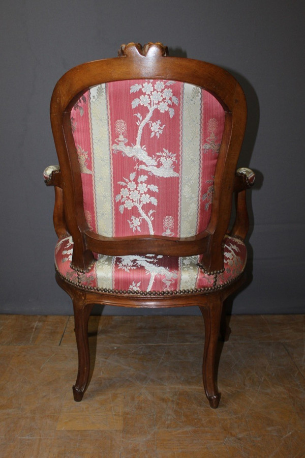 Pair Of Lyonnais XVIII Armchairs In Transitional Walnut