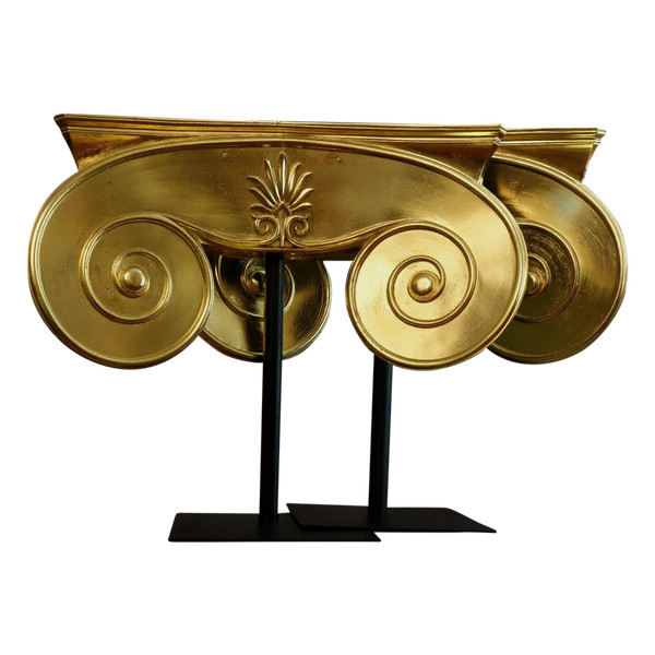Pair of large Ionic capitals around 1780