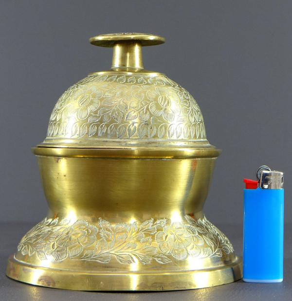 Inde, Années 1930/1950, Clochette De Temple En Laiton Et Bronze.